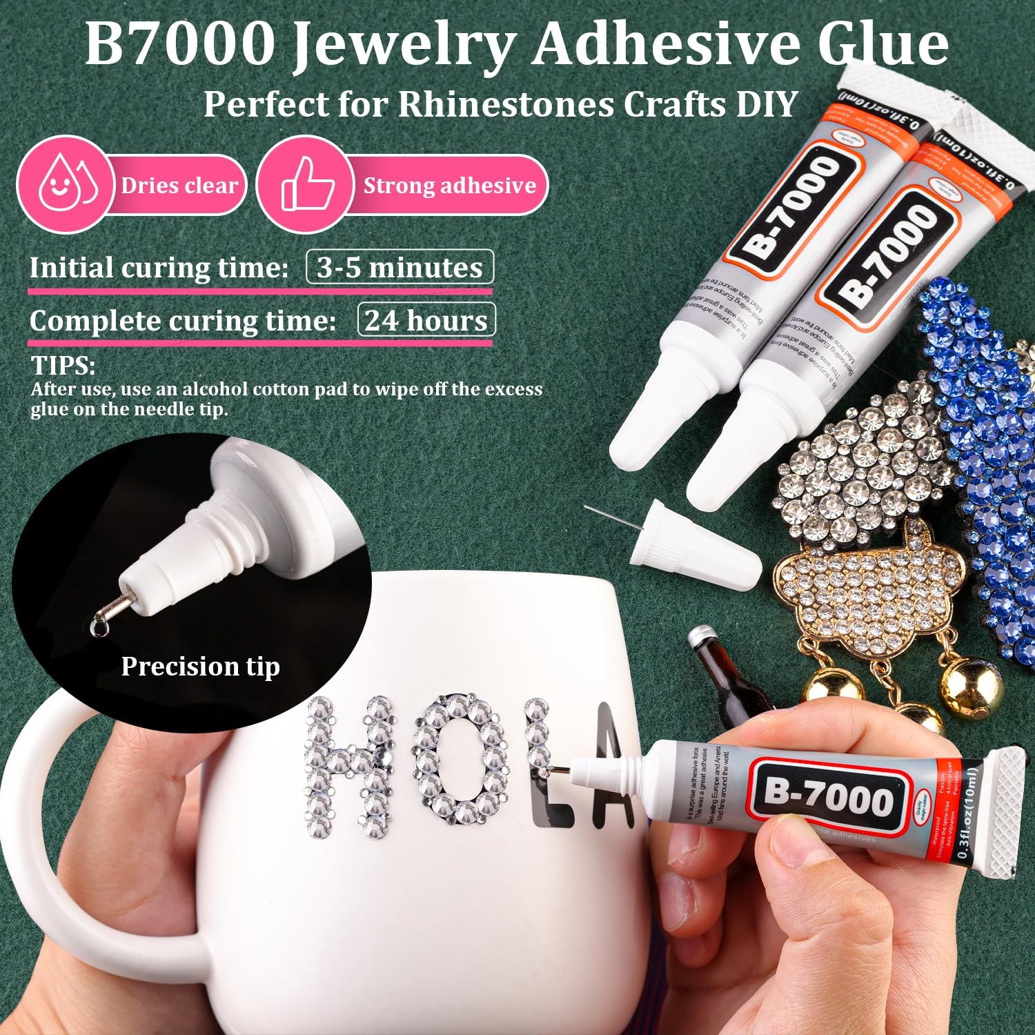 Resin Rhinestones Clear Non Hotfix 1 Box 3Pcs 10ml B7000 Jewelry Glue