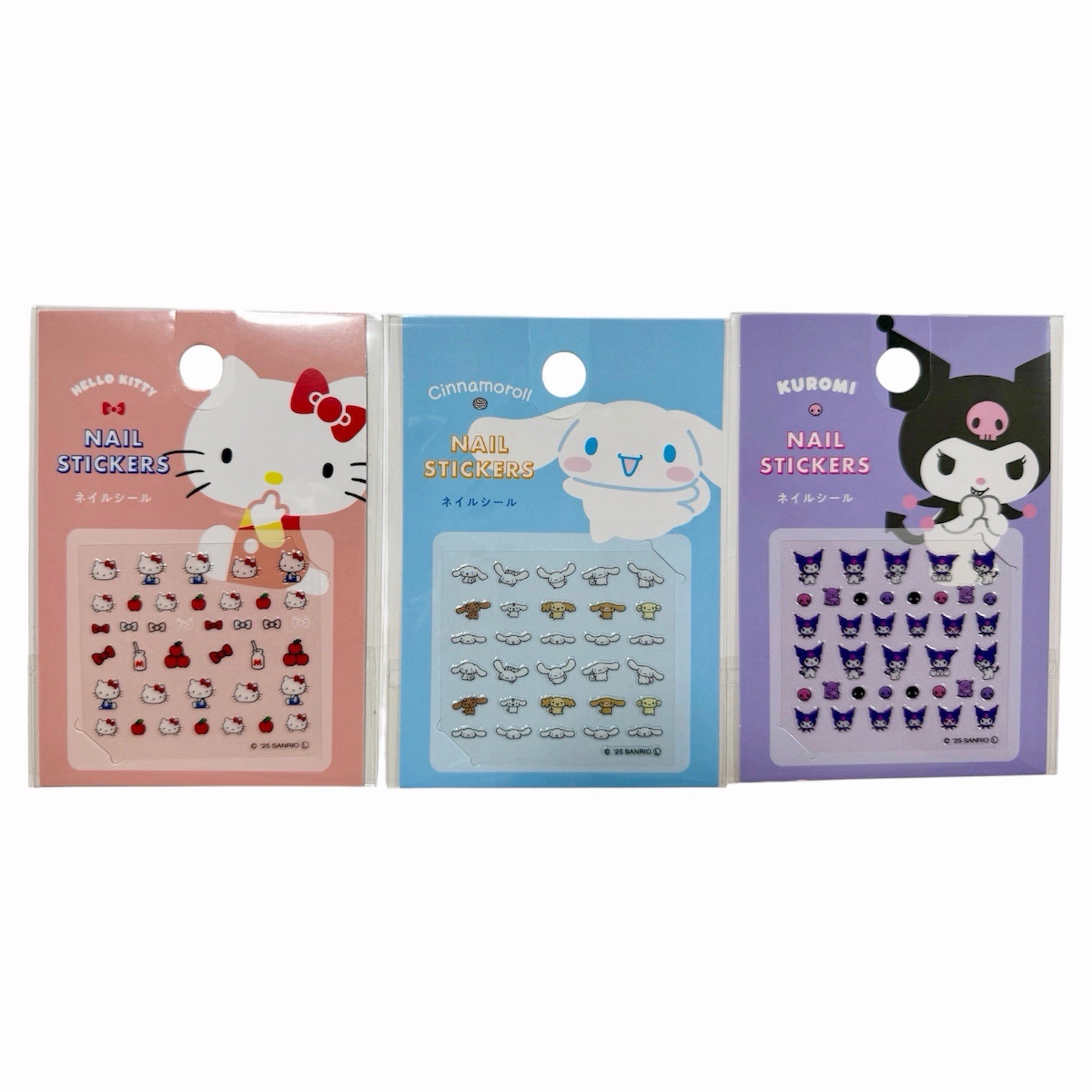 Sanrio Character Nail Art Stickers Set 3pcs Hello Kitty Cinnamoroll Kuromi Japa