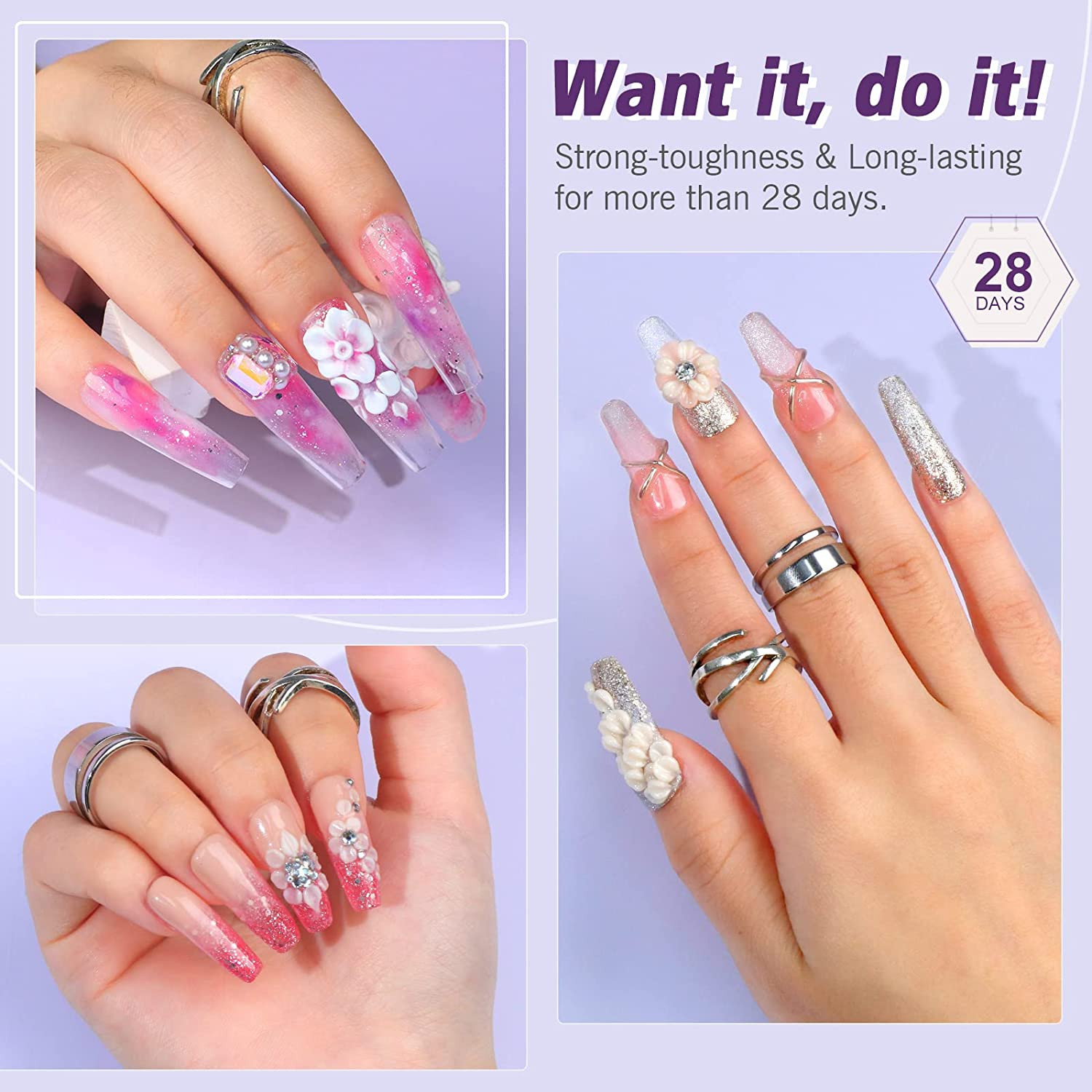 Acrylic Nail Kit 30G Clear Acrylic Powder & 60Ml Acrylic
