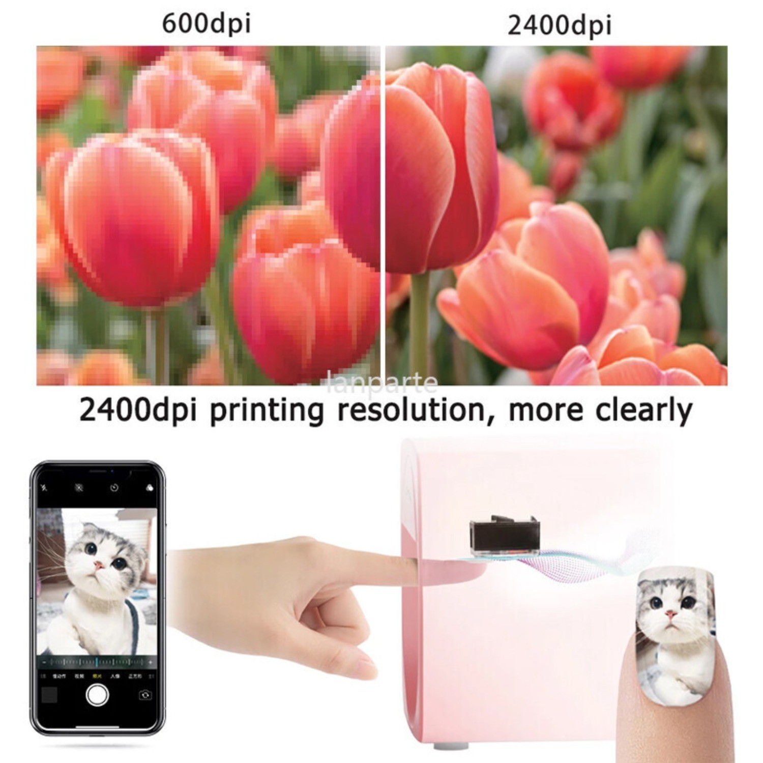 O’2NAILS Portable Nail Printer Mobile APP DIY Nail Art Printing Machine Home Use