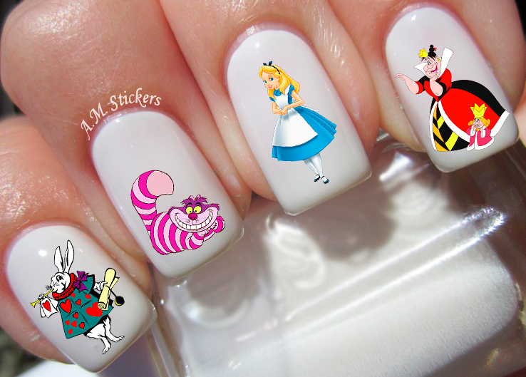 Alice in Wonderland Nail Art Stickers Transfers Decals Set of 43 – A1259
