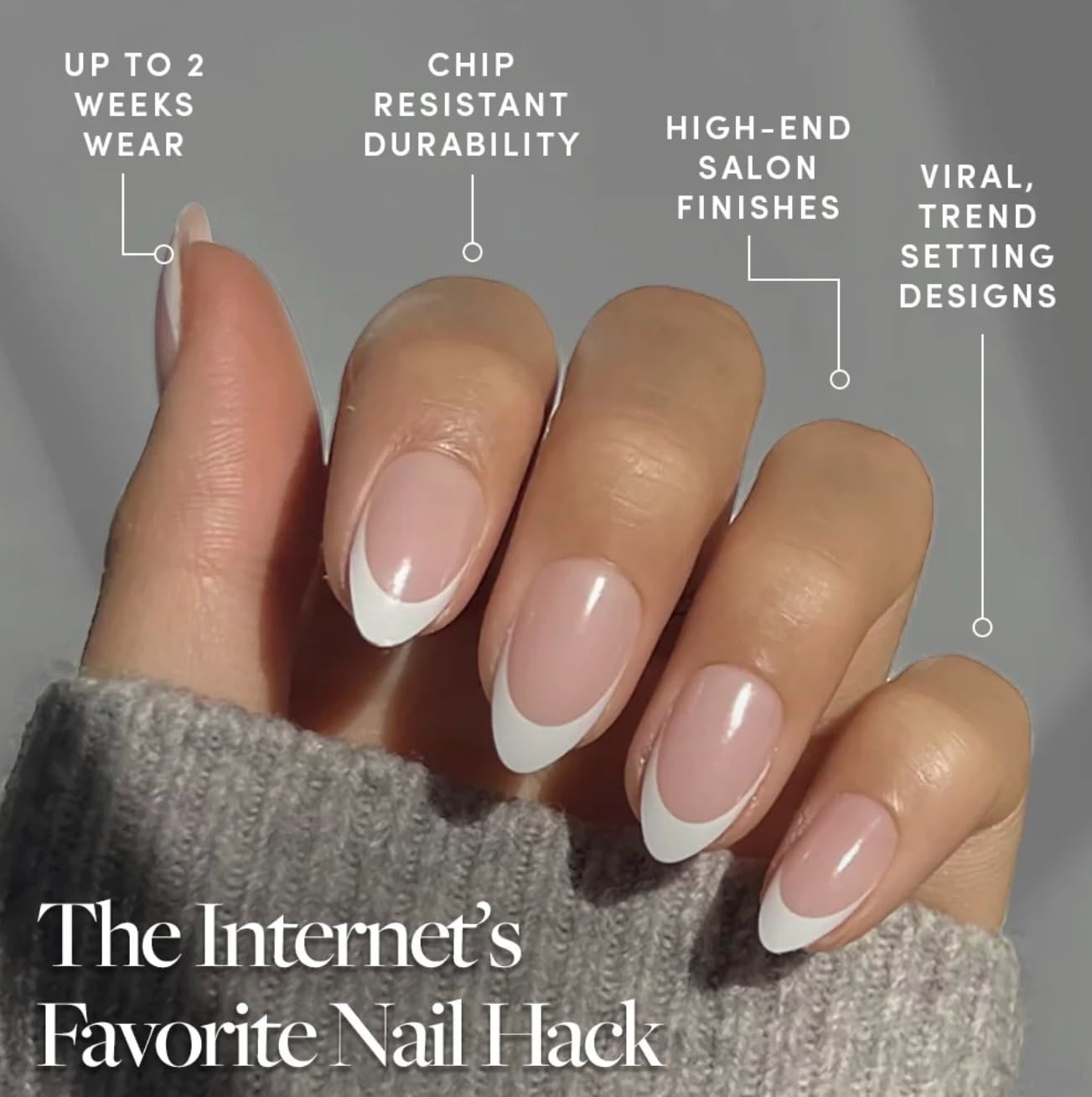 24 Pc Short Almond Glossy Fake Nails with UV Finish | Custom Salon Style
