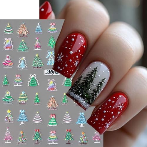 5 Sheets Christmas Nail Stickers 3D Christmas Nail Art Stickers christmas 17