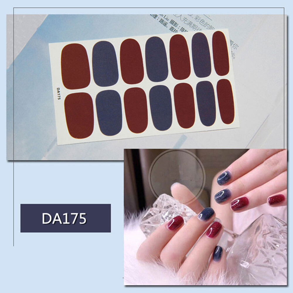Gel Nail Stickers Full Nail Wraps Semi Cured Gel Nail Strips Polish Glitter*