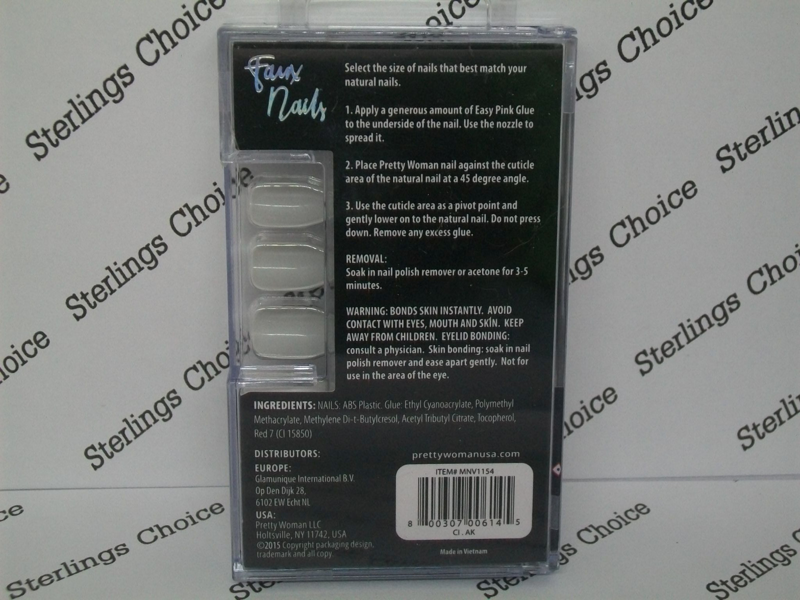 Pretty Woman Faux Nails #MNV1154 Solid Light Gray