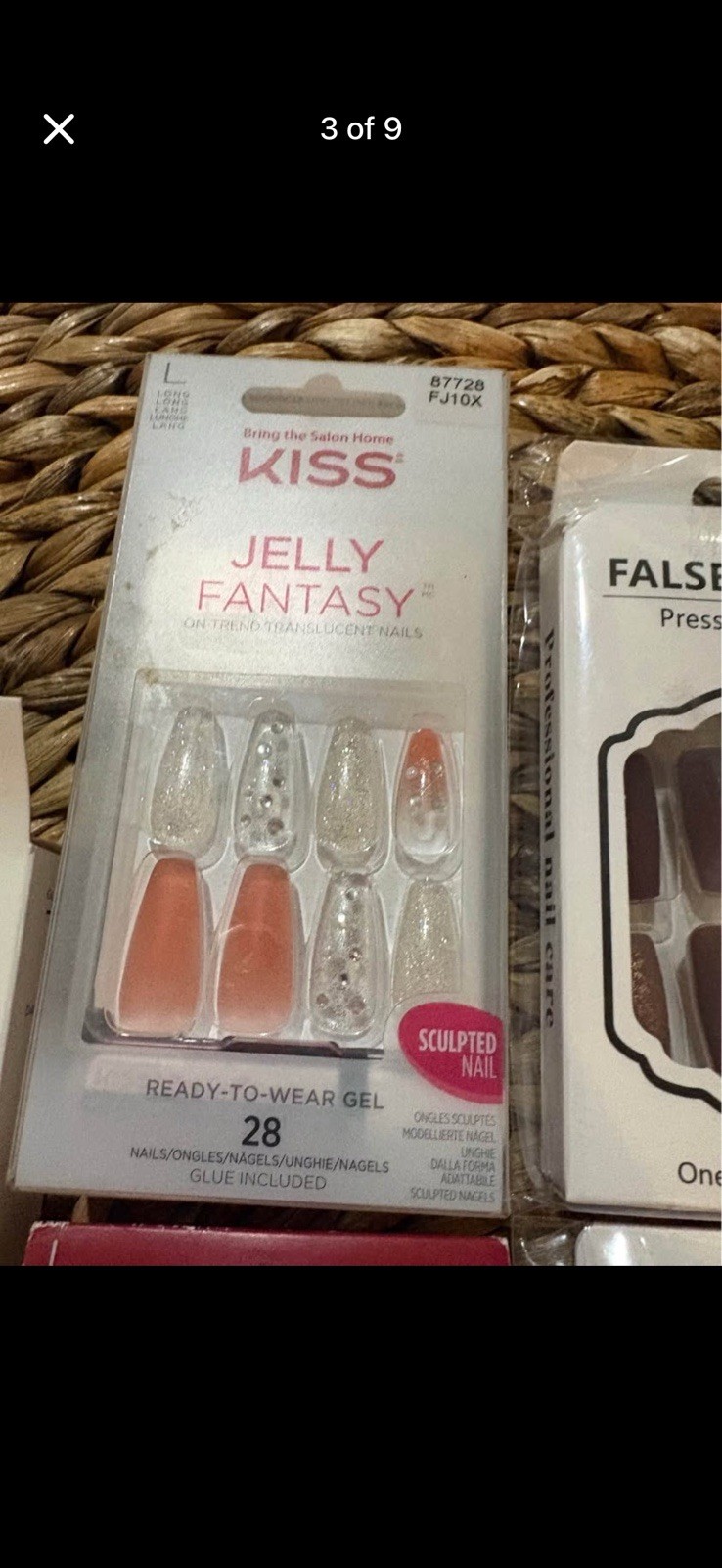 KISS Press-On Nails Jelly Fantasy & Gel Fantasy, Glue Included, Long, Glitter