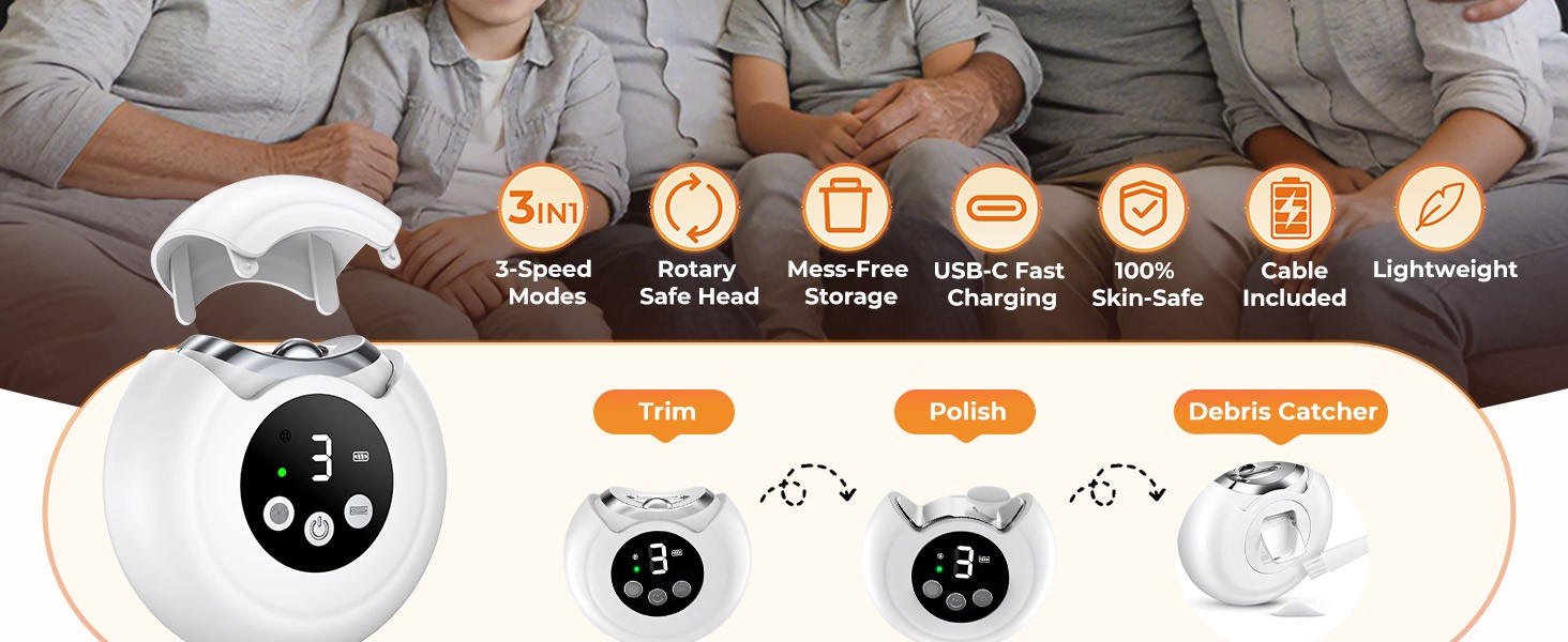 Electric Nail Clippers for All As, Recharable Safety Grinder,