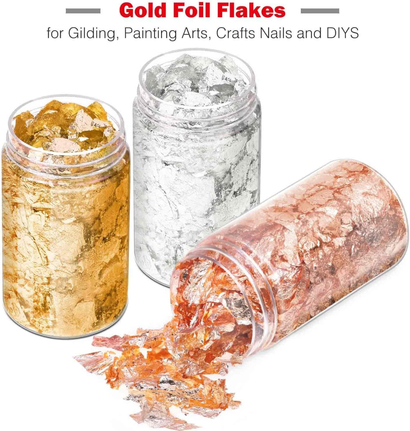 15 Grams Gold Foil Flakes for Resin Jewelry Making, Imitation Gold Foil Flakes