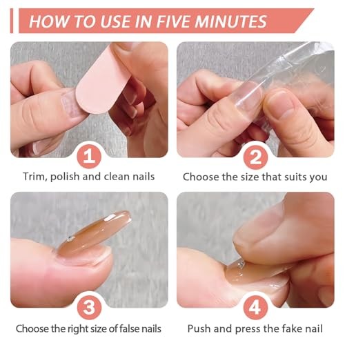 24Pcs White French Tip Press on Nails Medium Almond Fake Nails hibiscus flower