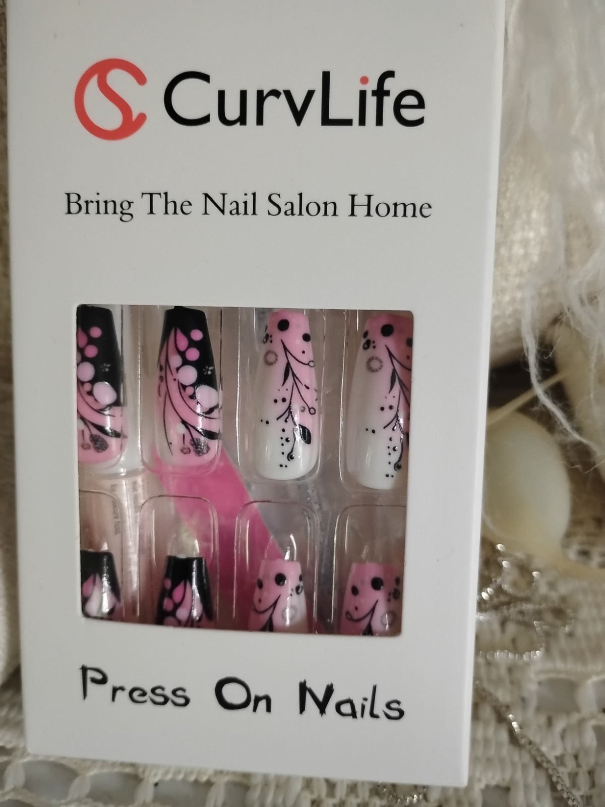 Curvlife Press On 24 Count Nails Purple Designer Nails