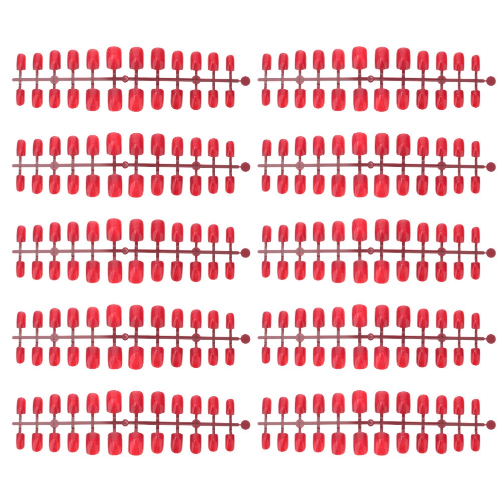 120Pcs Reusable Red False Nails Full Cover Sturdy Nail Art Accessories
