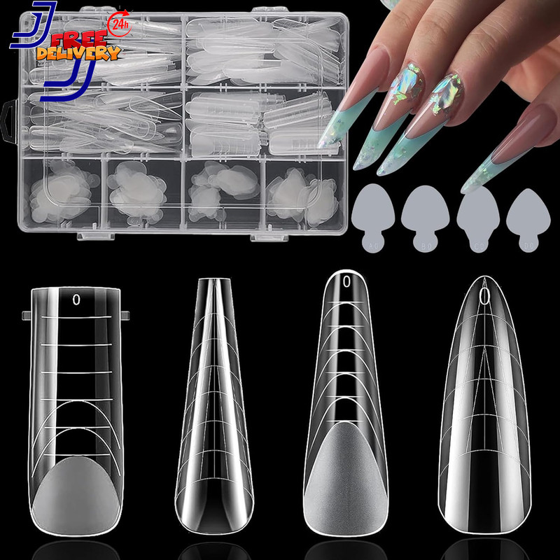 Nail Dual Forms for French Nails, Dual Nail Forms Molds Acrylic Nail Tips 288PCS