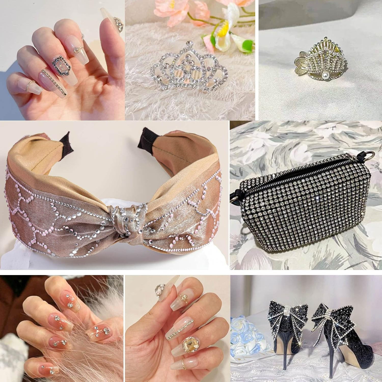 4300pcs Flatback Rhinestones,Clear Rhinestones Nail Gems Round Crystal Rhineston