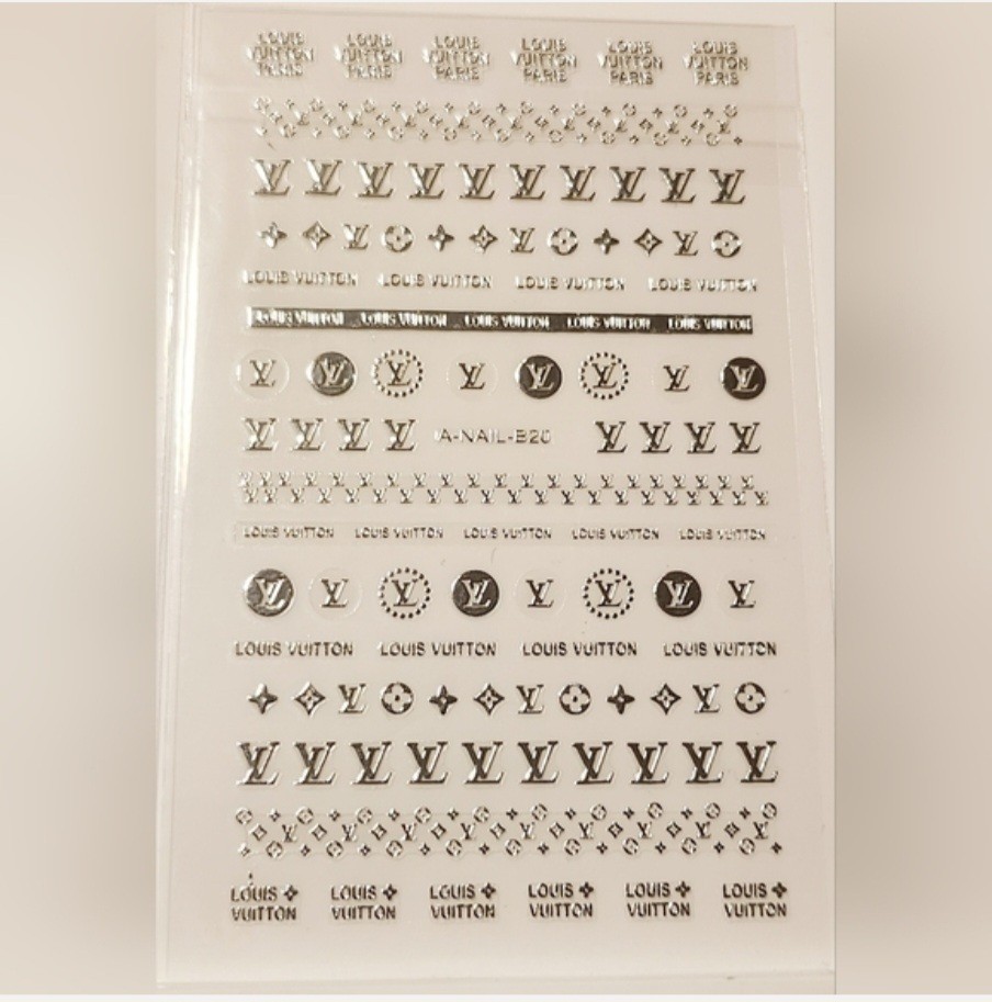NWT NAIL ART DESIGN SELF-SEAL STICKERS N°39 SOLID SILVER!
