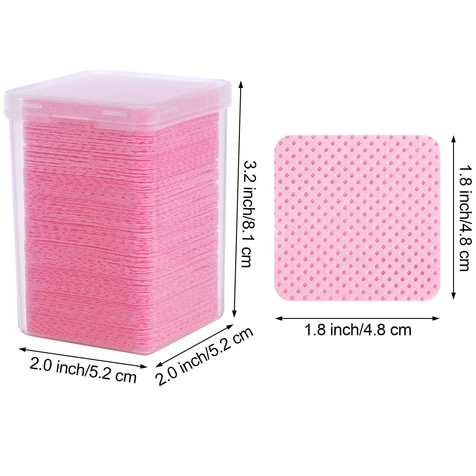 400 Pieces Nail Cotton Pads,1 Pull-Down Pump Dispenser Bottle, Small, Pink