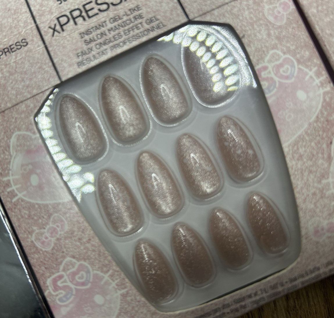 OPI Press-On Nails Hello Kitty Glitter Purple Long Oval Full Cover Pre-Designed