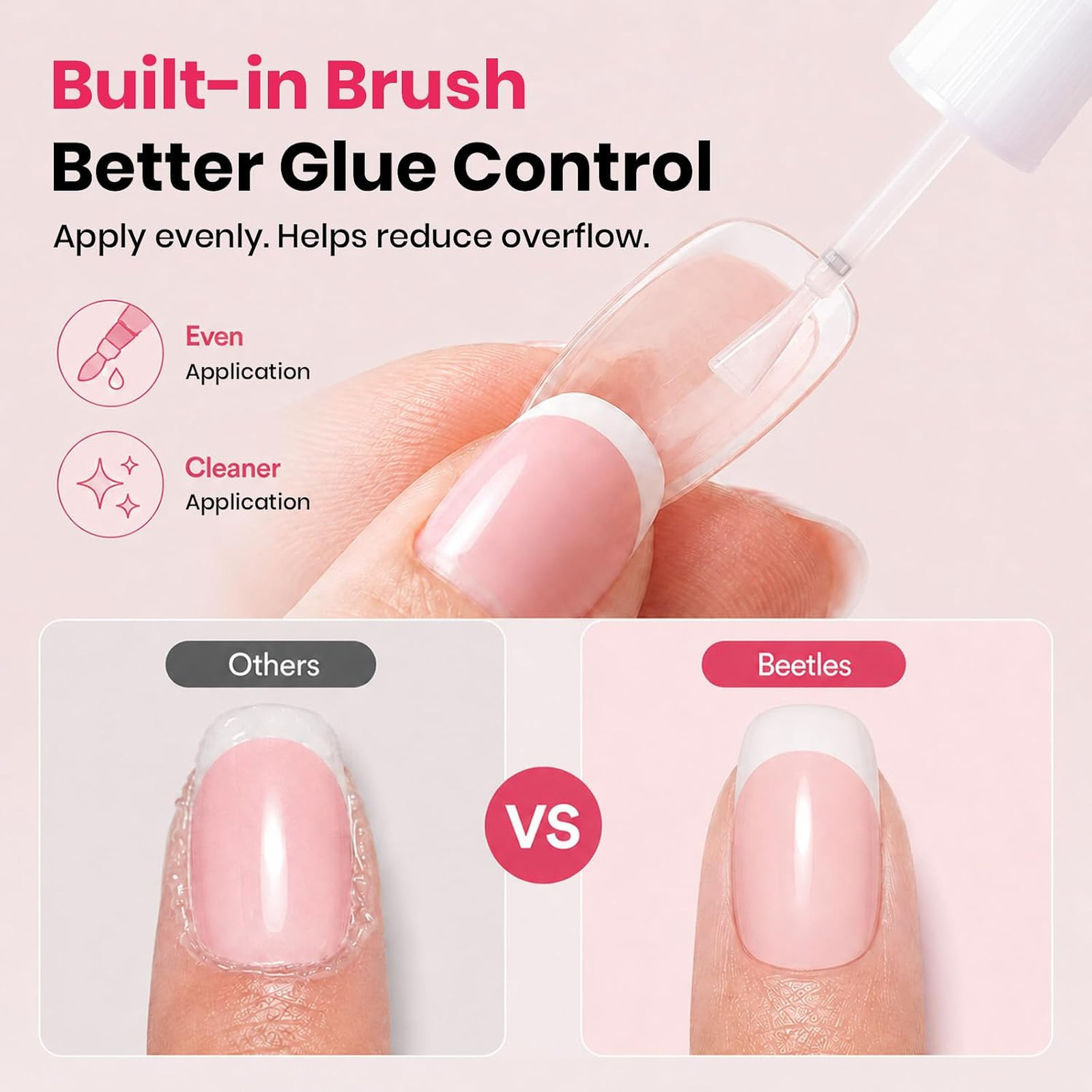 Press On Nail Glue 10ml Fast-Drying Strong Adhesive with Brush for Acrylic Fake