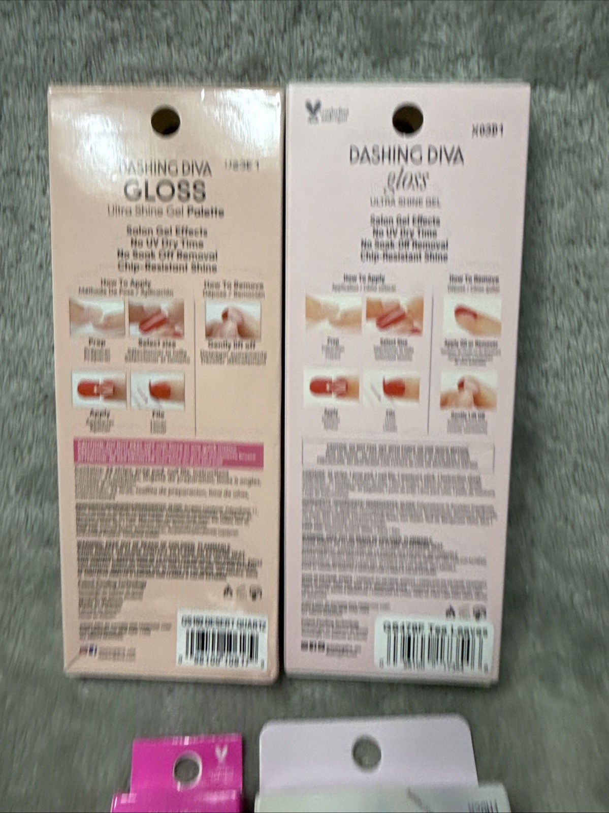 Set 4 Dashing Diva Nail Strips Gloss Ultra Shine Nail Color Pink Blue Gel Lot