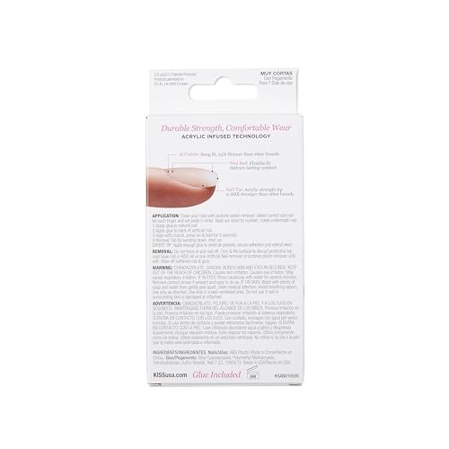 KISS Salon Acrylic Press On Nails DIY Manicure 28 Nails in Natural Styles