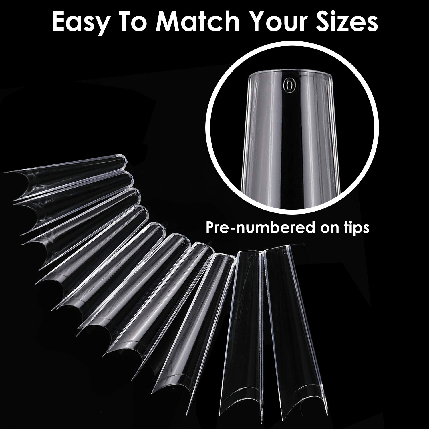 500Pcs False Nail Tip C Curve Half Cover Extra Long Fake Finger French Nails DIY