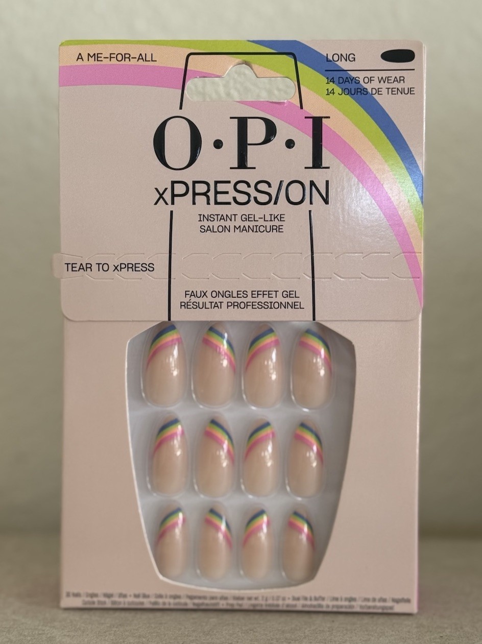 Pack Of 2 / OPI xPRESS/ON Nails Pink Rainbow French Tip Long New