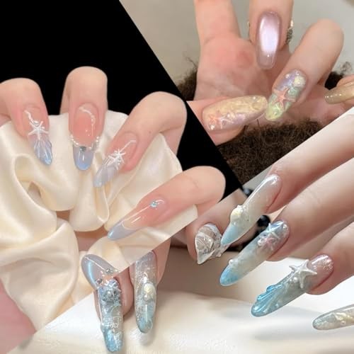 Summer Beach Nail Charms, 3D Seashell Starfish Palm Tree Nail Art Style-13