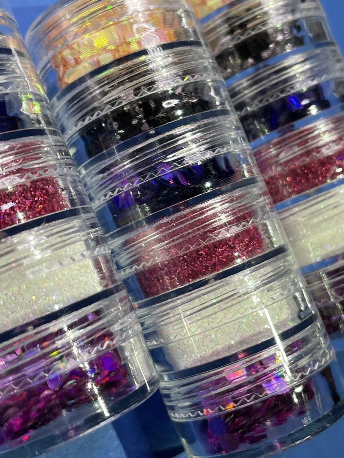 Colorful Nail Glitter Powder Chucky Shape Nail Art 6 STACK Decoration Tips