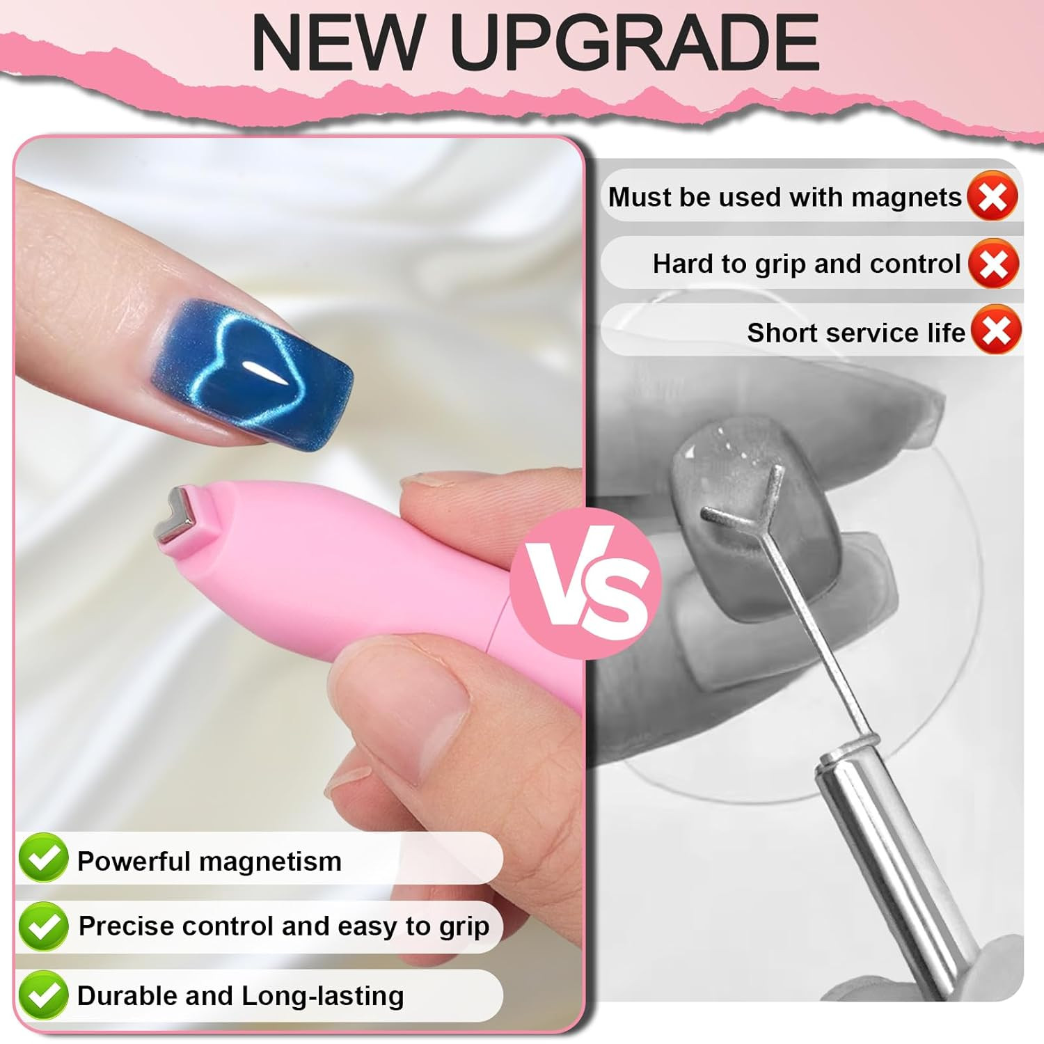Nail Magnet Tool Set, 3 in 1 Heart Magnet for Cat Eye Gel Polish, 6 in 1 Cat Eye