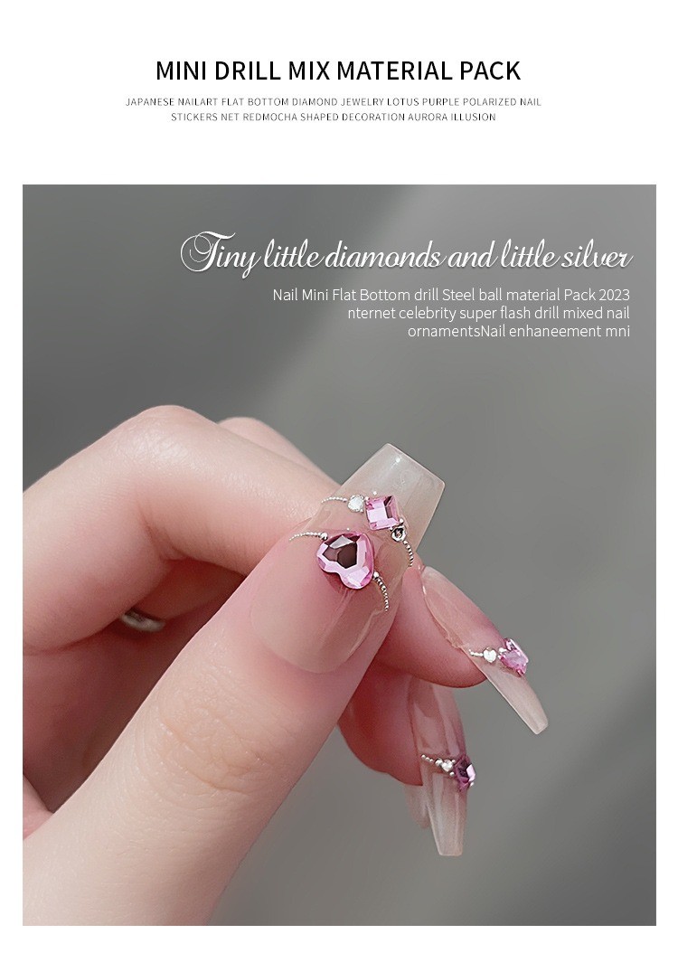 Mini Colorful Rhinestones Nail Art Charm, Multi Shape Flat Back Nail Gem
