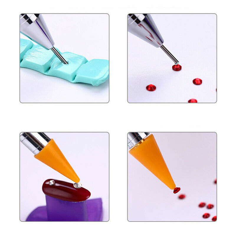Dual-ended Dotting Pen Nail Art Rhinestone Picker Wax Pencil Crystal Bead Handle