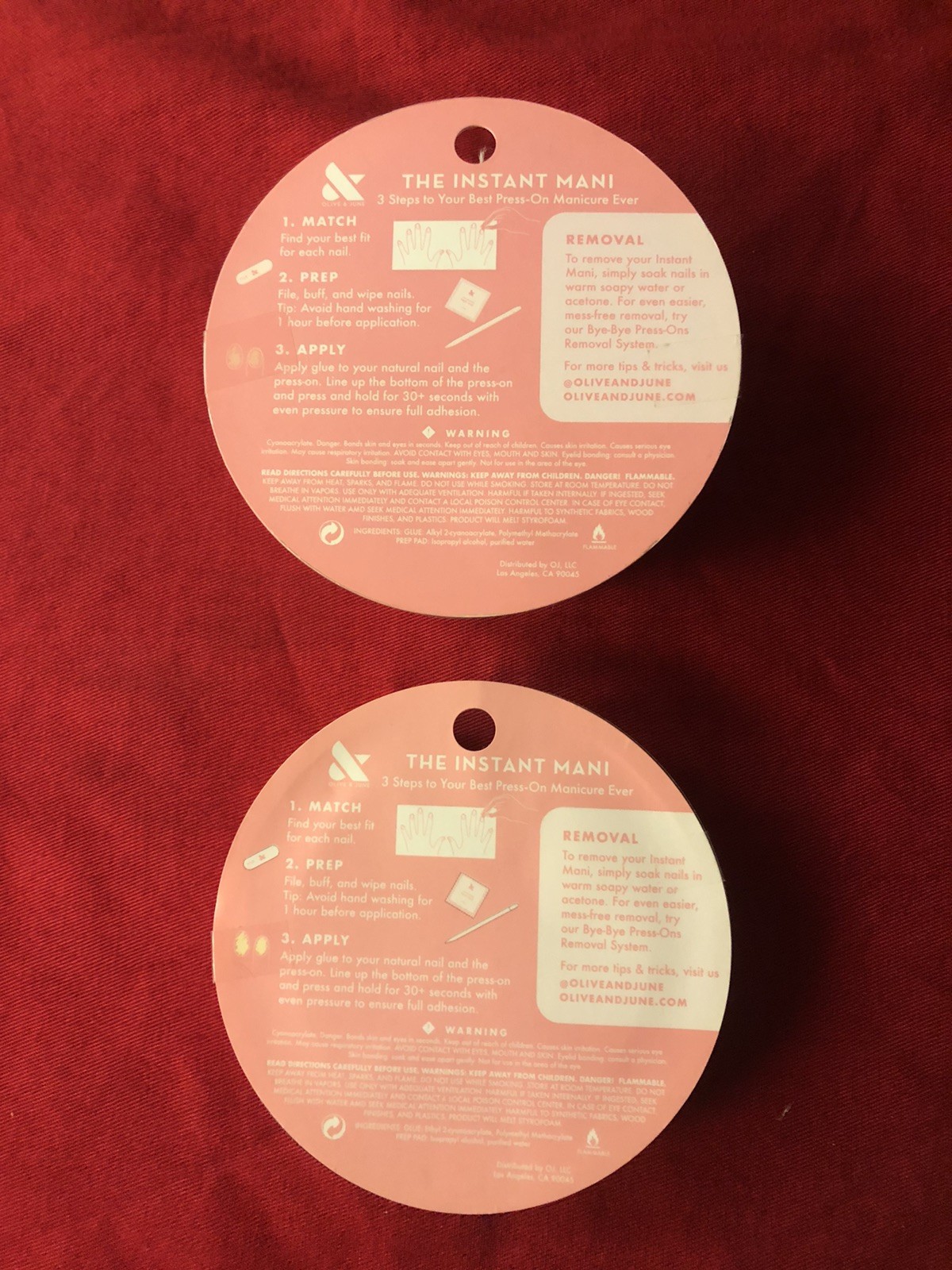 lot of 2 Olive and June The Instant Mani Short Star Heart Press-On Nails 42ct.
