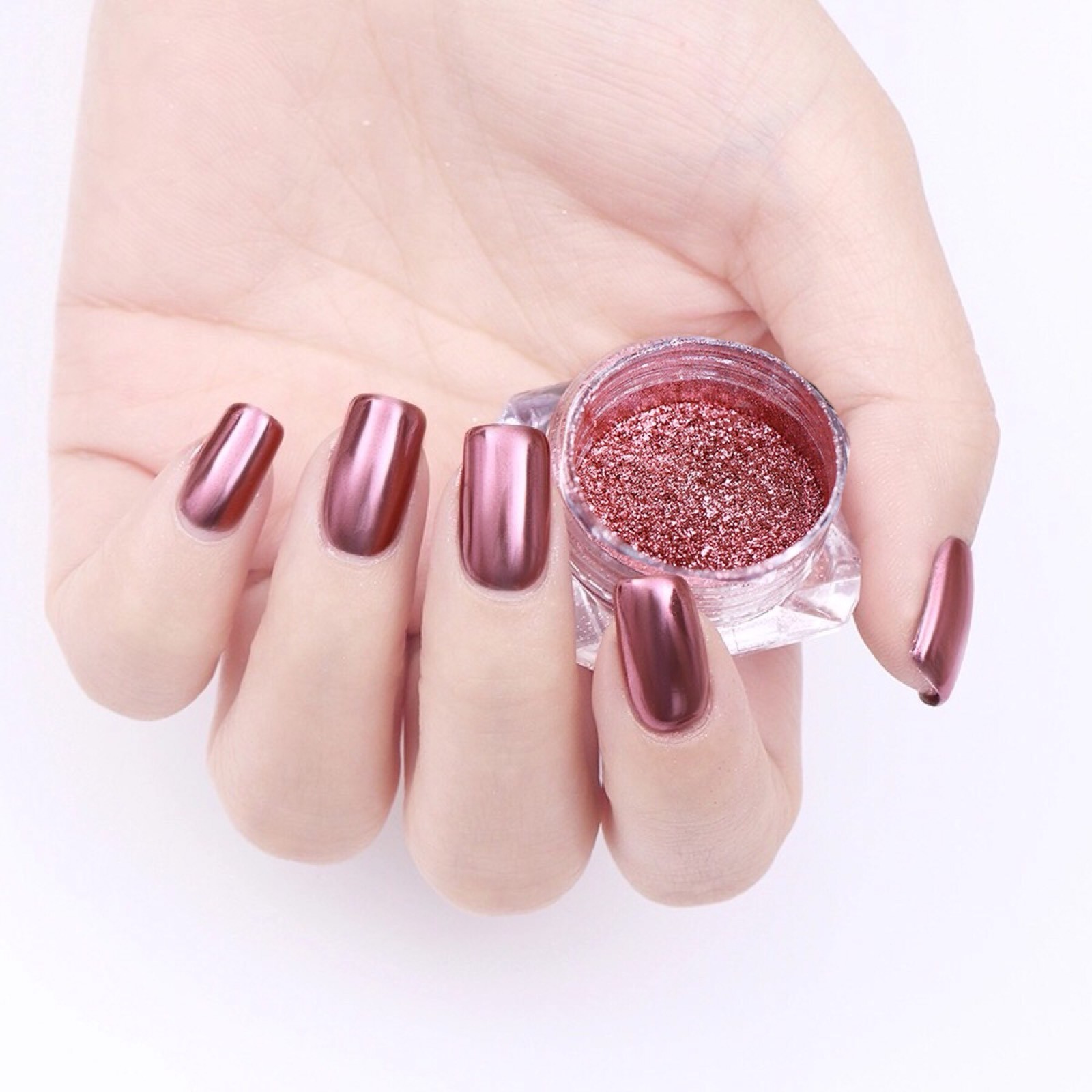 ROSE GOLD CHROME MIRROR POWDER Pigment Nail Art Champagne Shining Effect (GR)