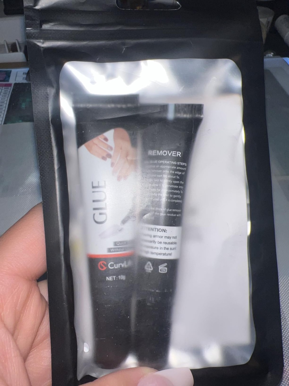 Curvlife Newly Upgraded Quick Drying 10G Semi Solid Nail Glue with 10Ml Remover