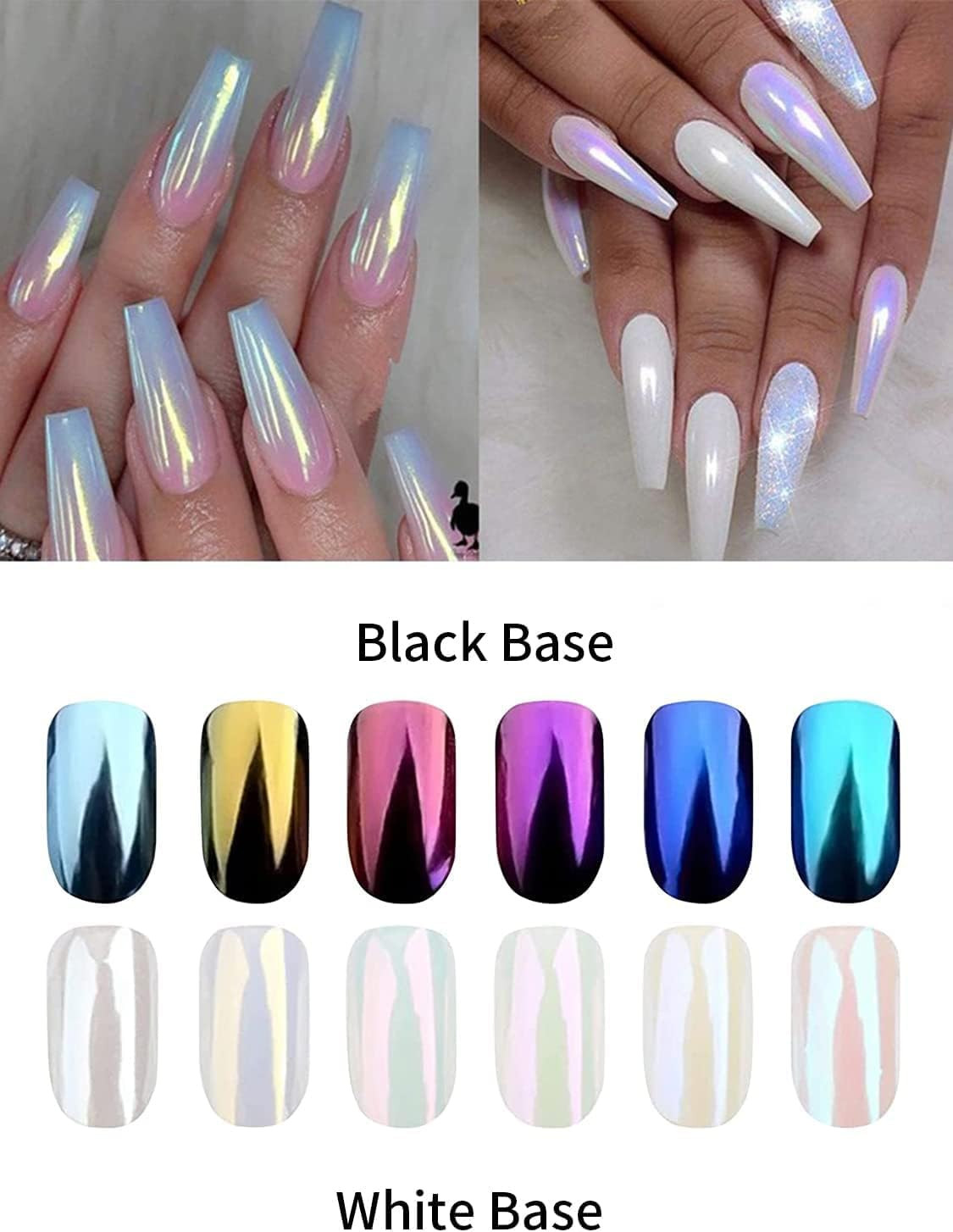 Pearl Chrome Nail Powder -【0.8G Super Pearl Effect】Chrome Powder for Nails Iride
