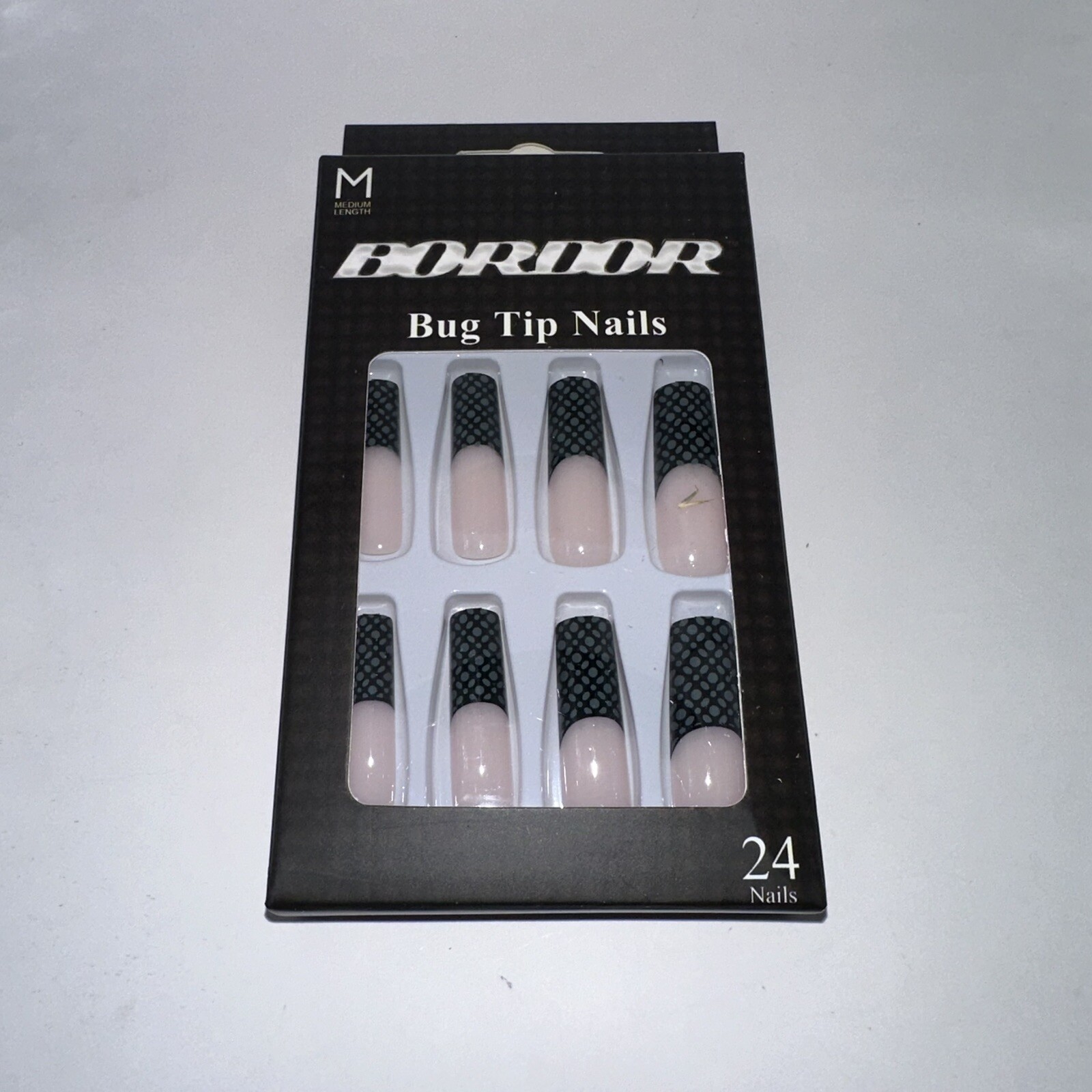 KISS FX COLOR HANDMADE FRENCH TIP PRESS ON NAILS MEDIUM LENGTH LOT OF 228