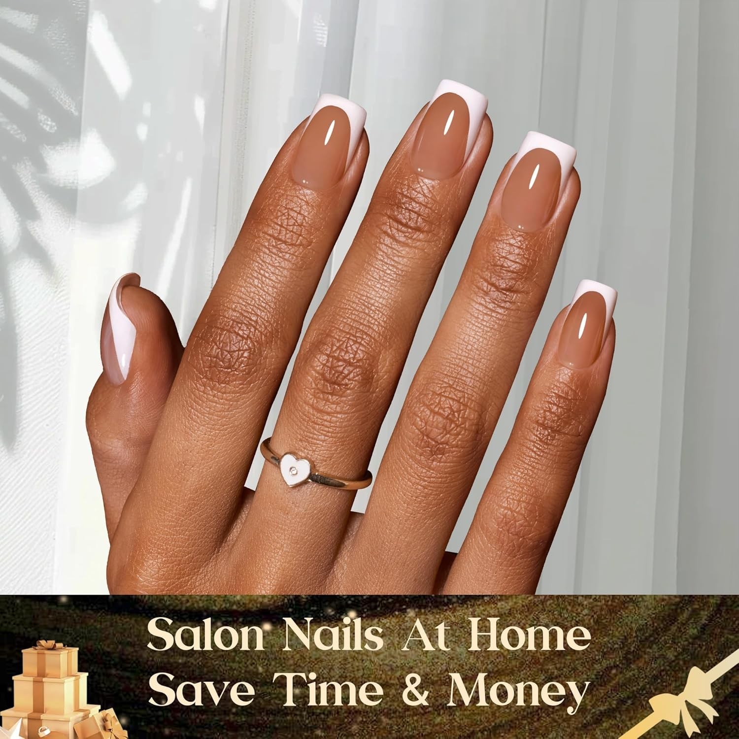 Long-Lasting 224 Pcs French Tip Fake Nails – 30+ Days Wear for Effortless Style