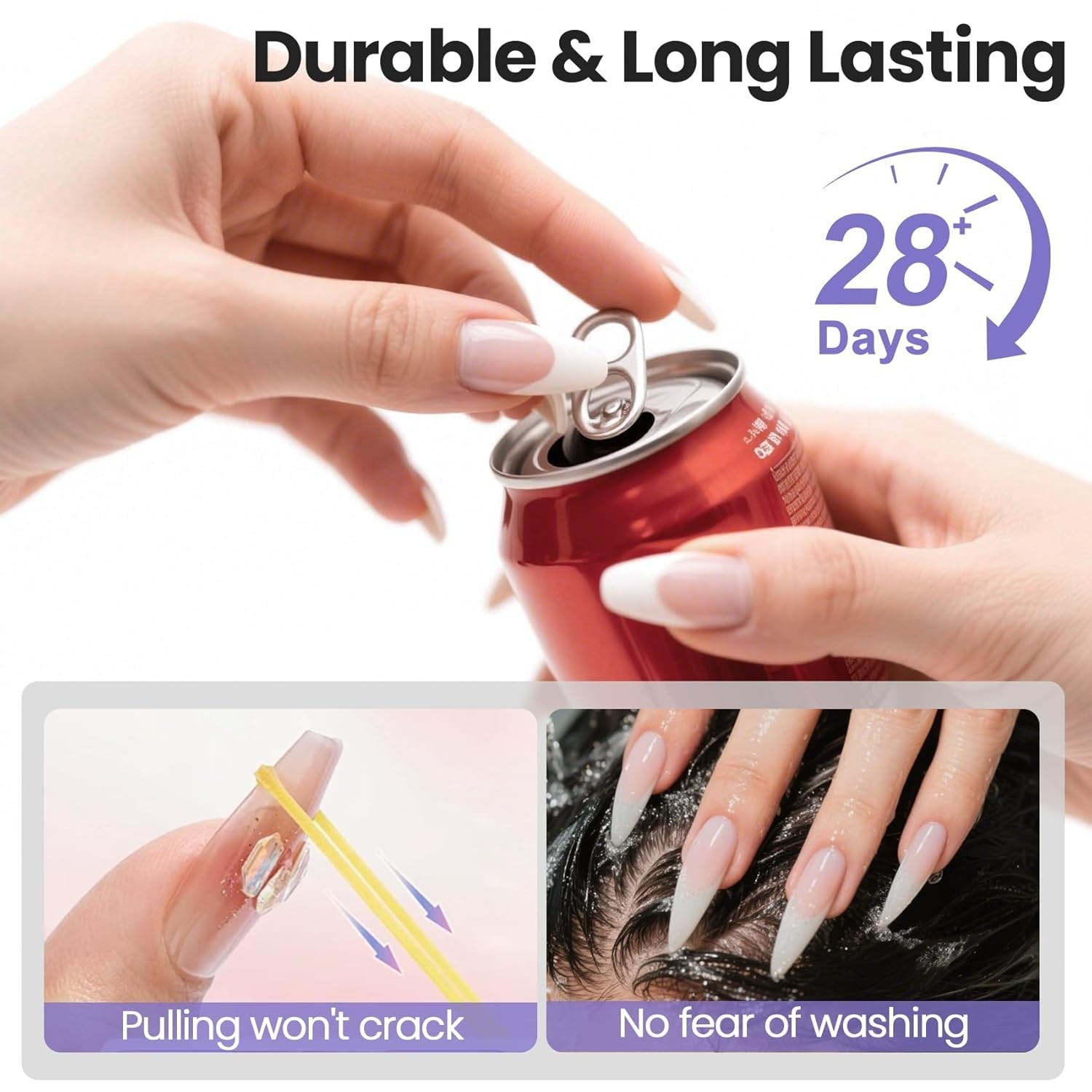 15ml 5 in 1 Nail Glue Gel for Nail Tips and Clear Acrylic Nails Long Lasting,…