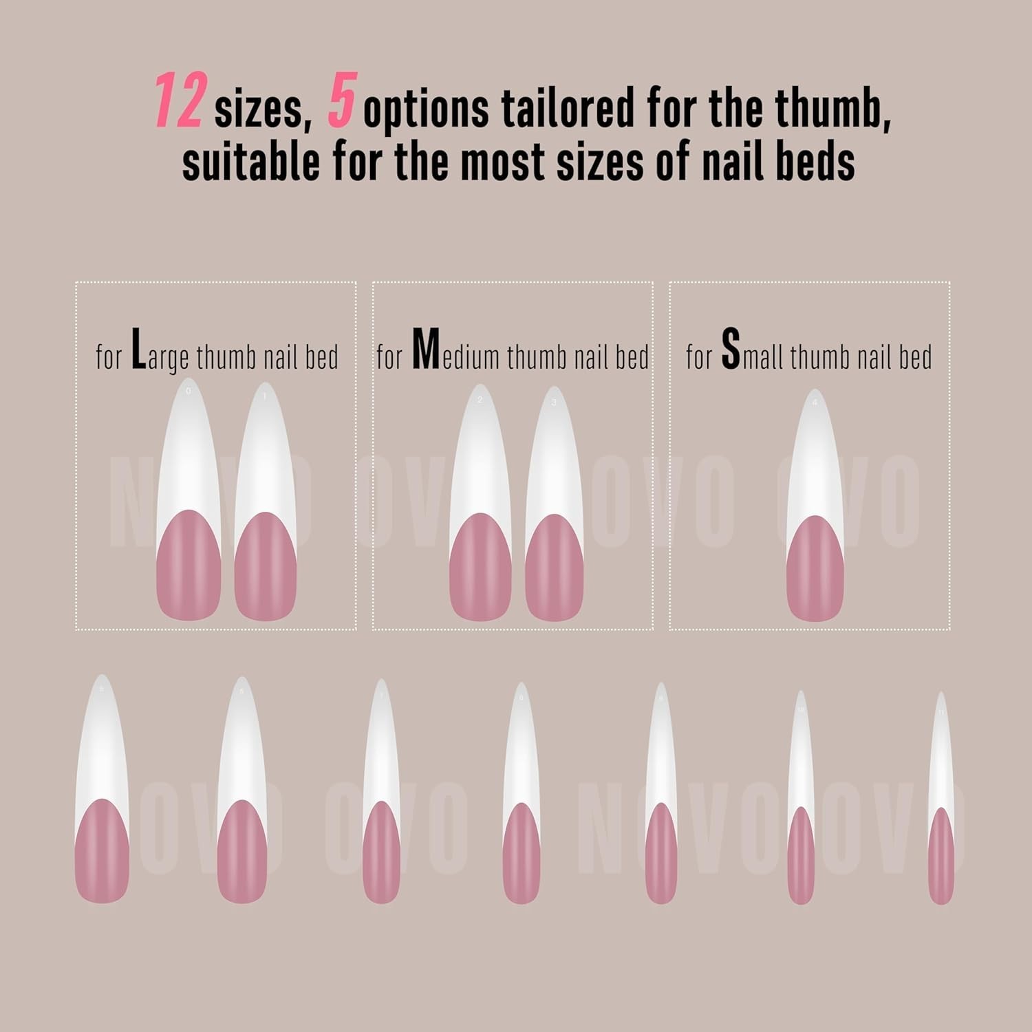 Extra Thick Soft Gel XXL Stiletto Nail Extensions – 240 Count, French Tip