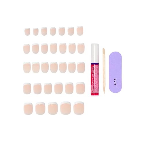 White Nail Core – Press On – Nail glue included – Perfect – Petite Size