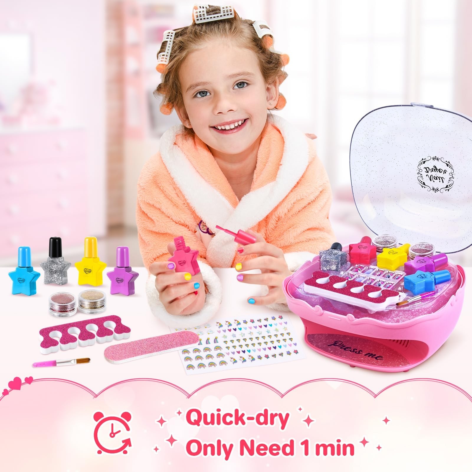 Shemira Nail Polish Kit For Girls Ages 7-12 Years Old,Toy For Girls 5 6 7 8 9…