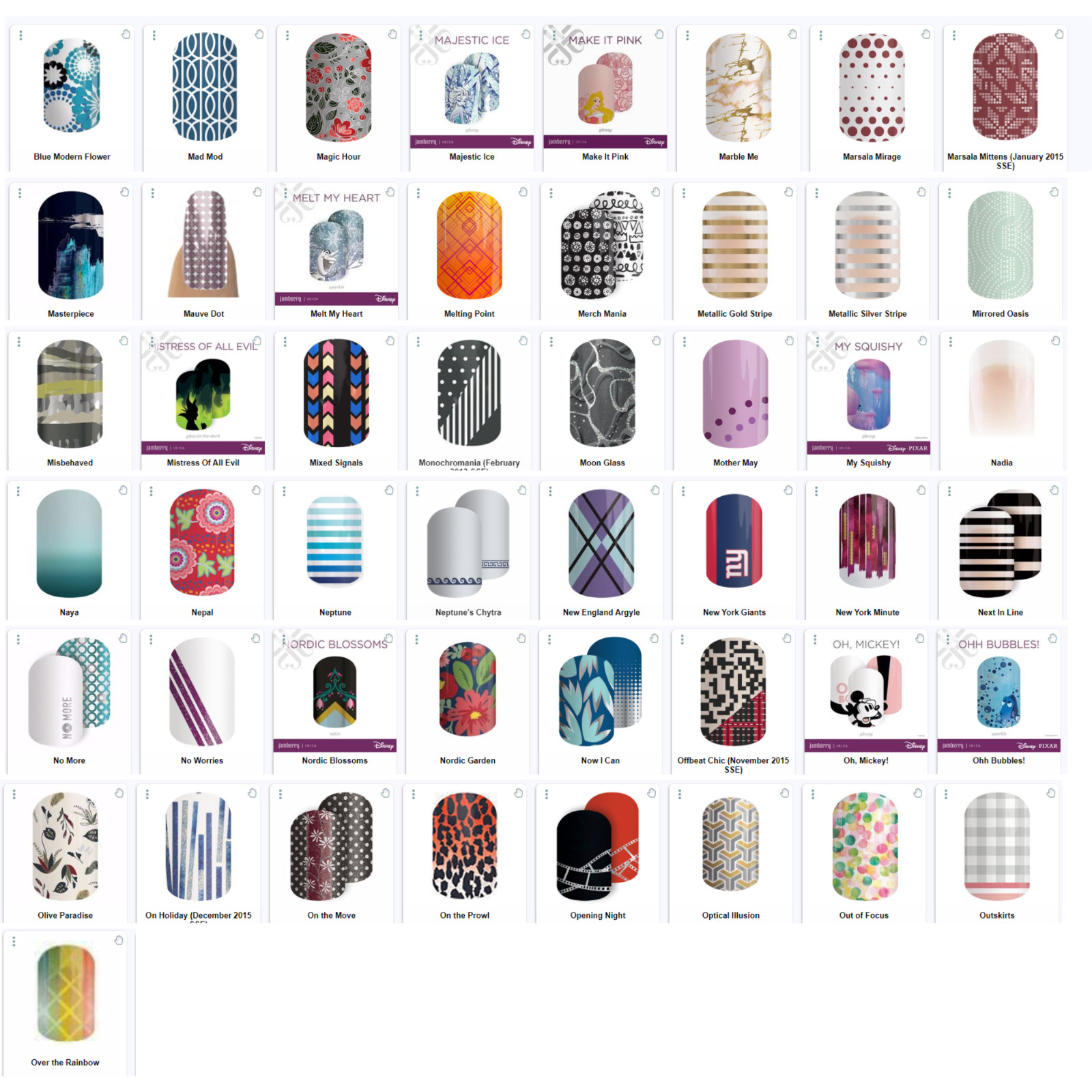 Jamberry Nail Wraps Half Sheets **M to O** FREE SHIPPING Buy 3 Get 1 FREE