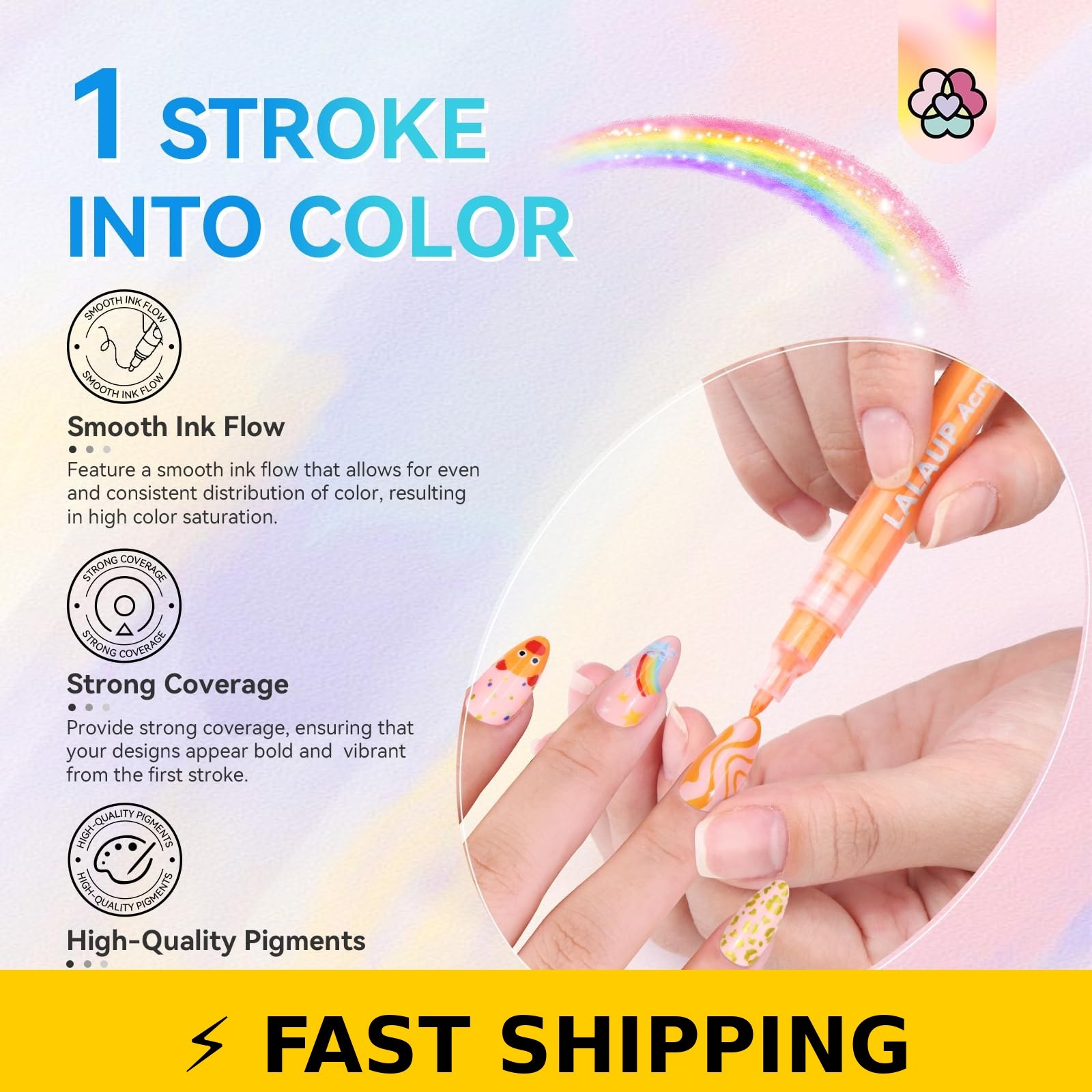 Saviland 12 Colors Nail Art Pens Set for Nail Design DIY