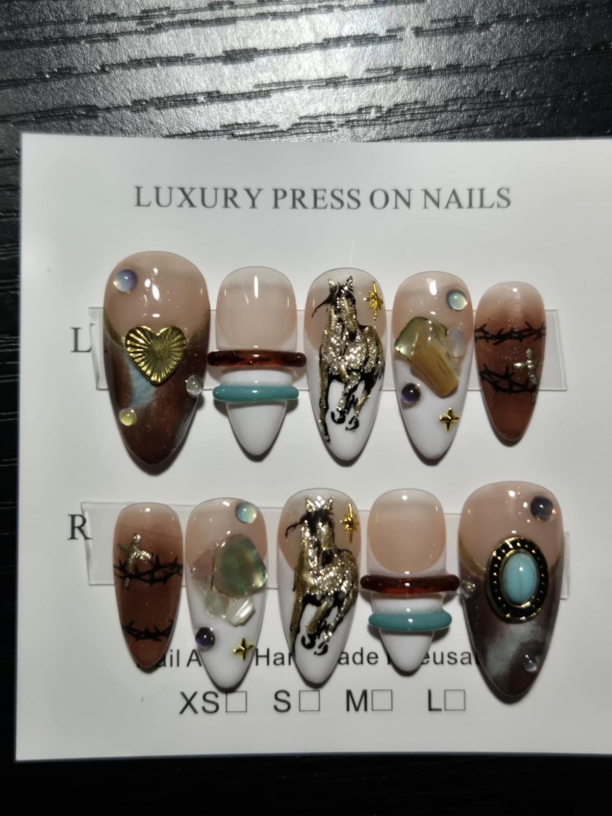 Western Theme Press On Nails HANDMADE