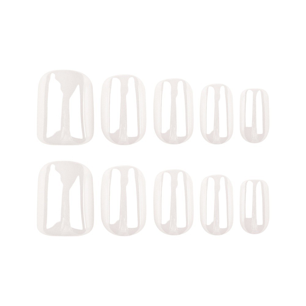White Short Square Press On Nails Removable Fake Nails for Natural Look 24pcs