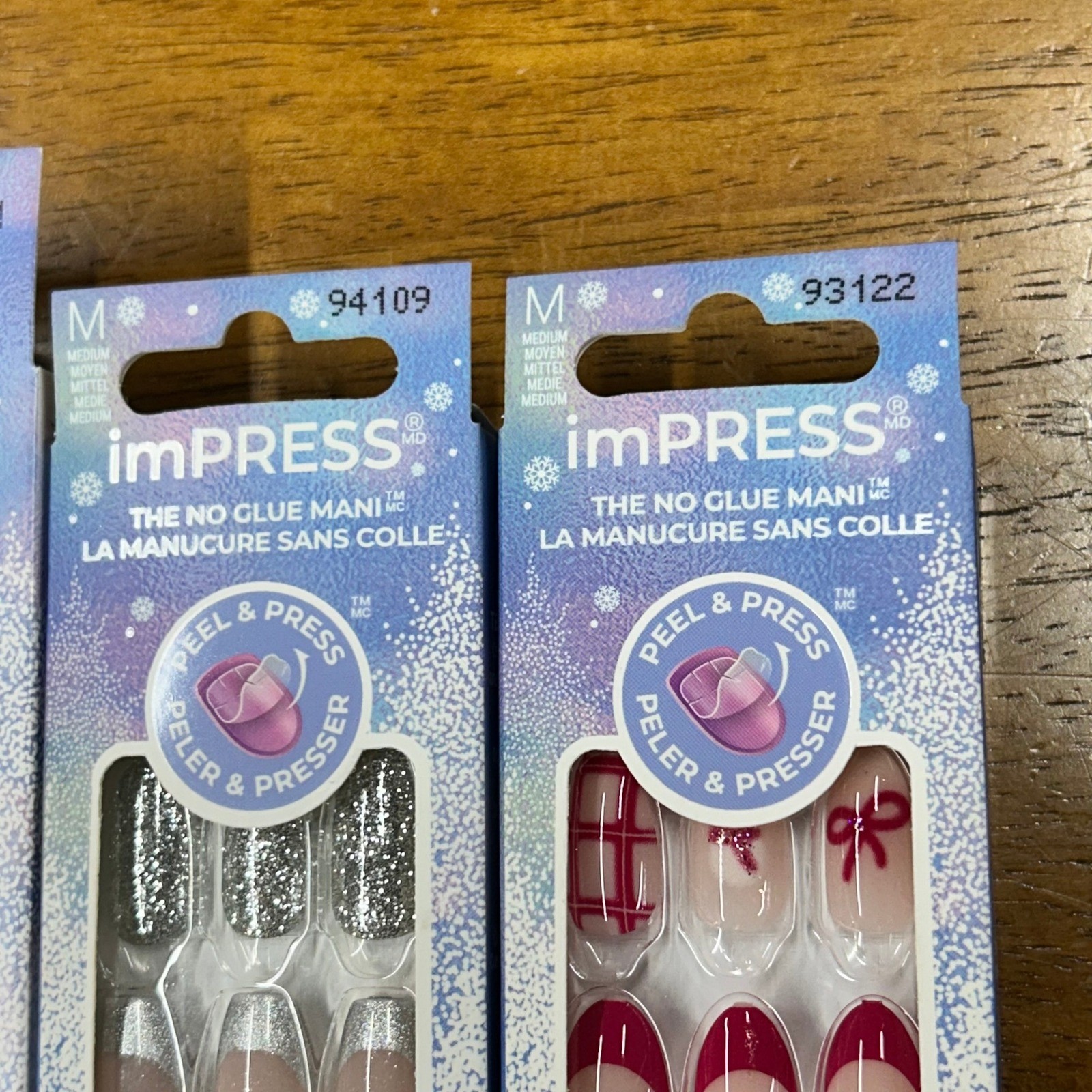 KISS imPRESS Holiday Press On Nails Bundle Christmas Red Silver Joy 3 Packs NEW