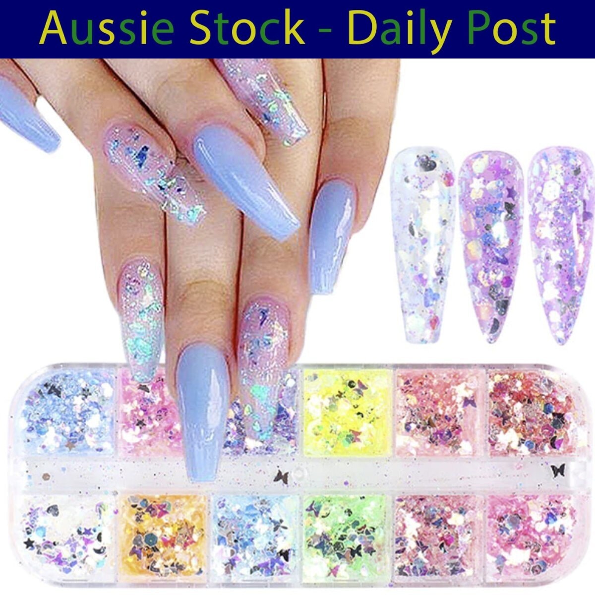 Nail Paillette Holographic Fruit Heart Butterfly Mirror Slices Nail Art Sequins