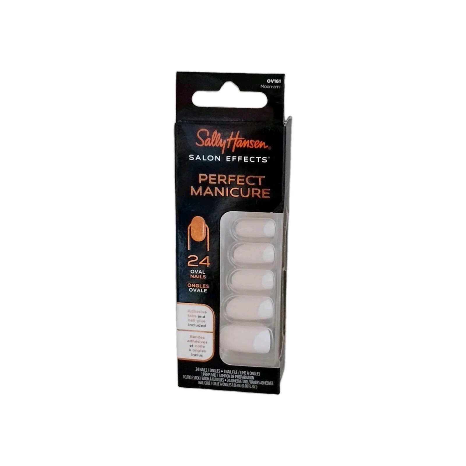 Sally Hansen SALON EFFECTS PERFECT MANICURE 24 OVAL Press-On Nail OV161 MOON-AMI