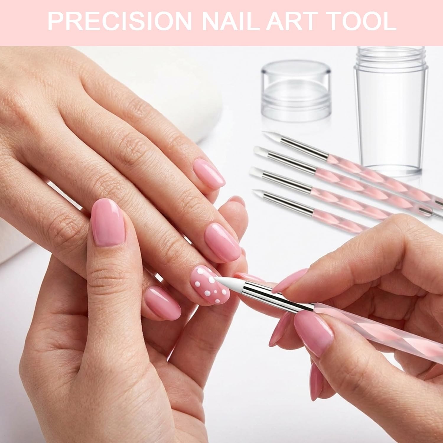 French Tip Tool 7 Pcs Clear Silicone French Tip Nail Stamp French Tip Stamp F…