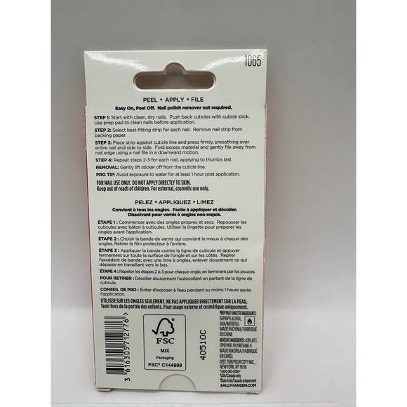 Sally Hansen Salon Effects Nail Strips Lot of 5 sets- 32 Count, Easy Application
