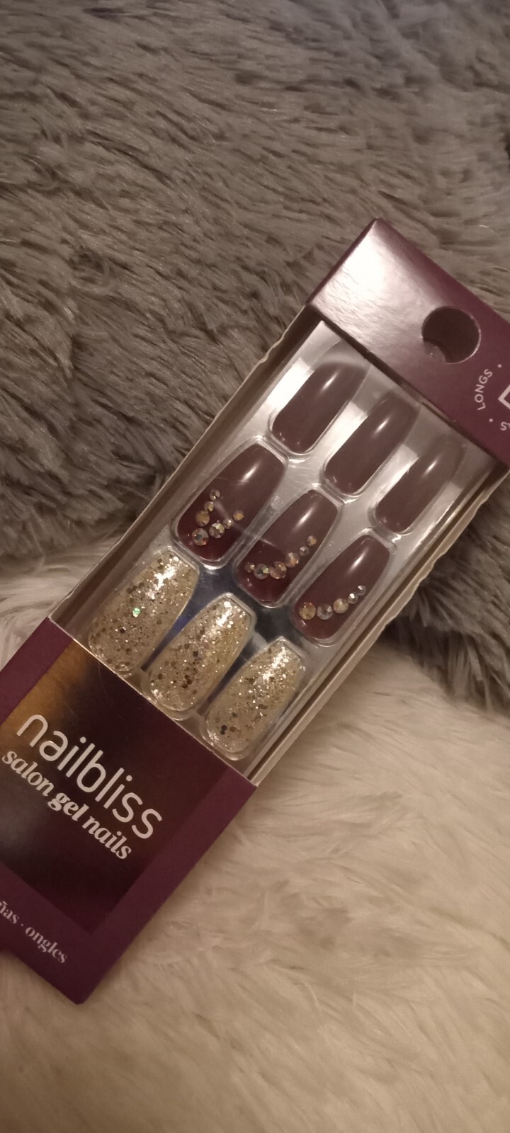 Nail Bliss/Dashing Diva *SCENE STEALER*Purple Press On Mani💜w/Bling, Glitter!